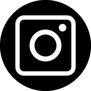 Logo Instagram blanc sur fond noir